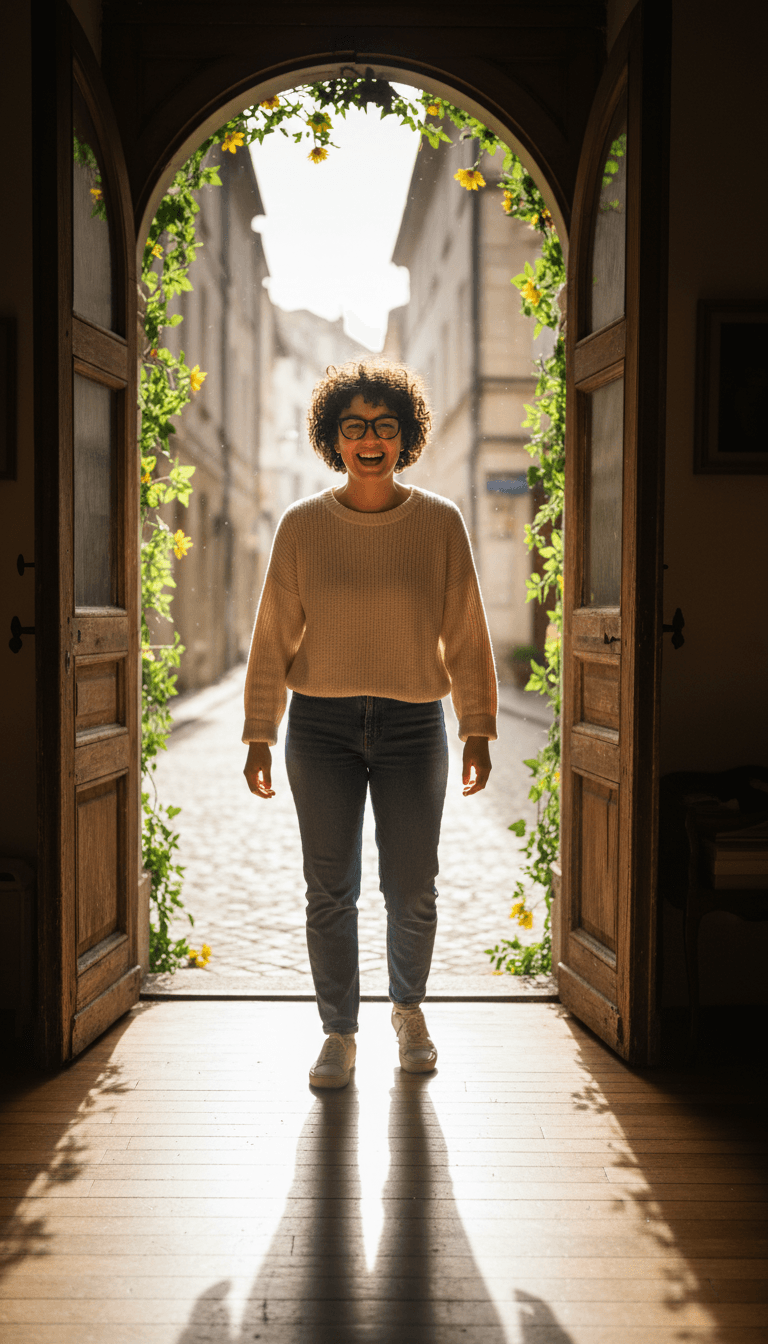Portrait avec lunettes à monture épaisse